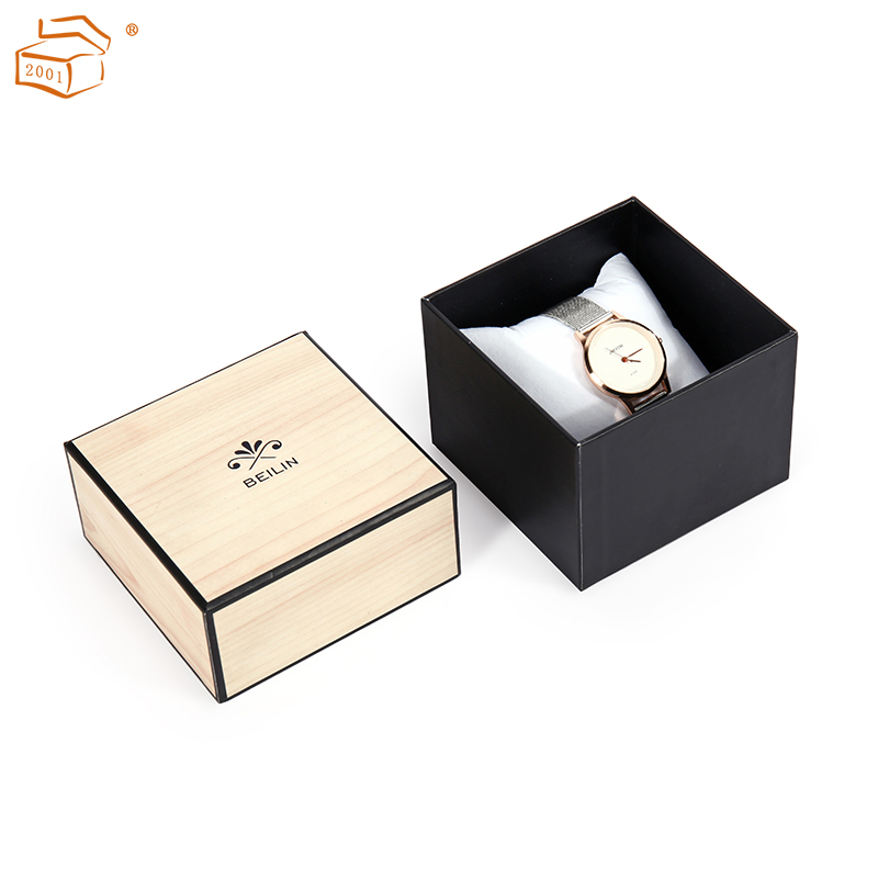 Wood Grain Lid And Base Jewelry Paper Box